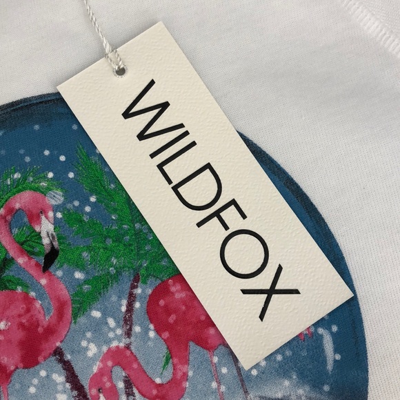 Wildfox Snowy Tropics Flamingo Globe Sweatshirt - Picture 6 of 9